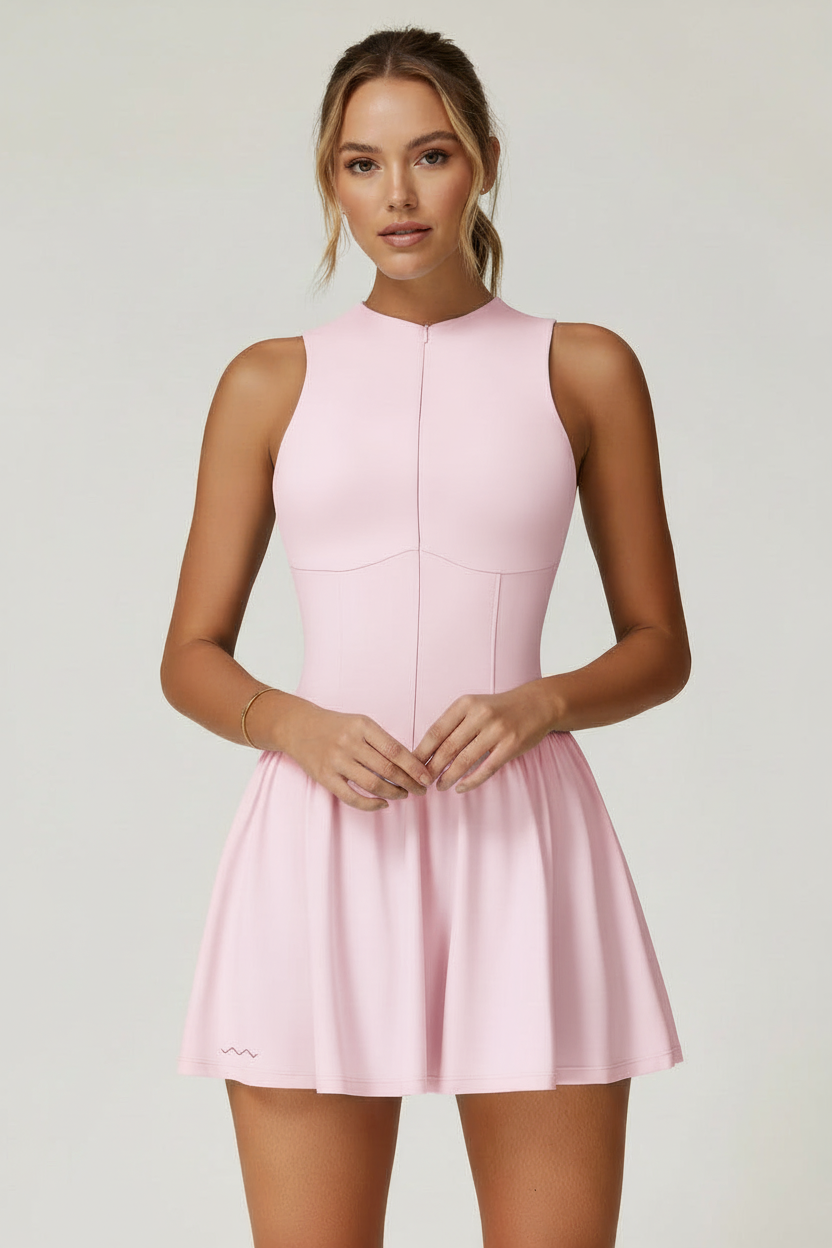 Baby blue dress recolored to soft pink