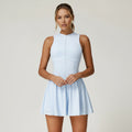 Sleeveless Tennis Dress with Front Zipper