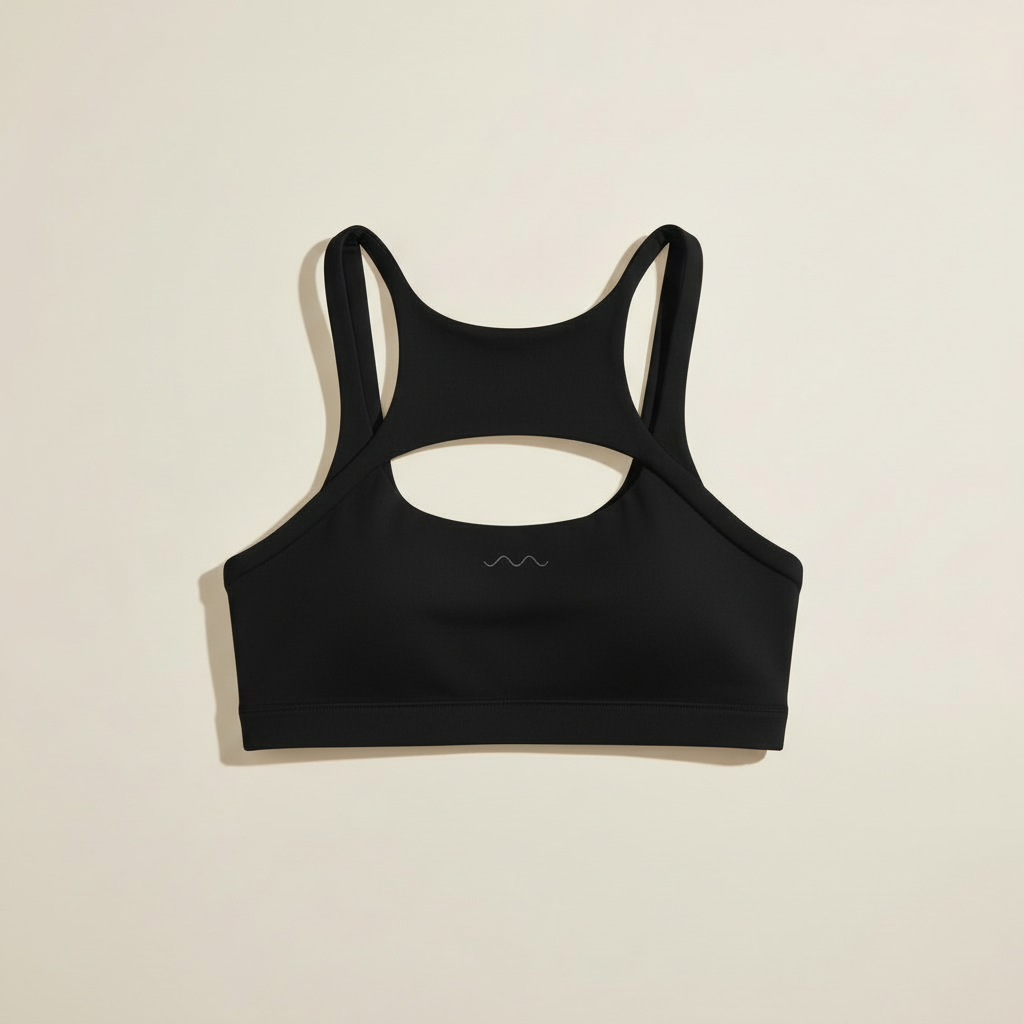 White Athletic Crop Top with Cutout Detail