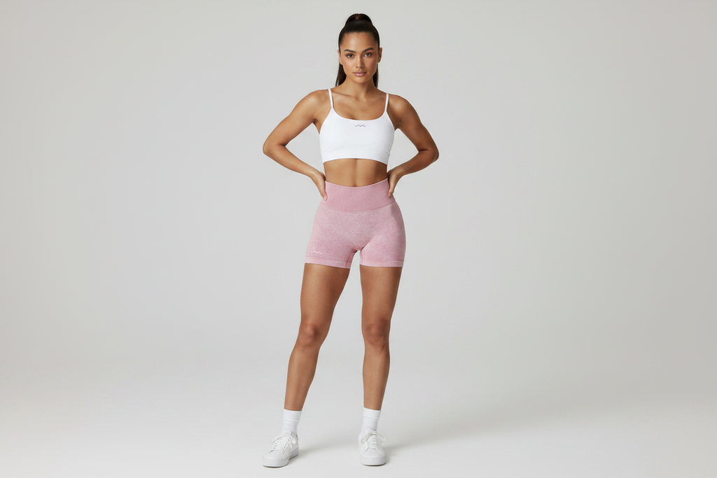 Studio - White Cami Top, Pink Shorts & White Sneakers