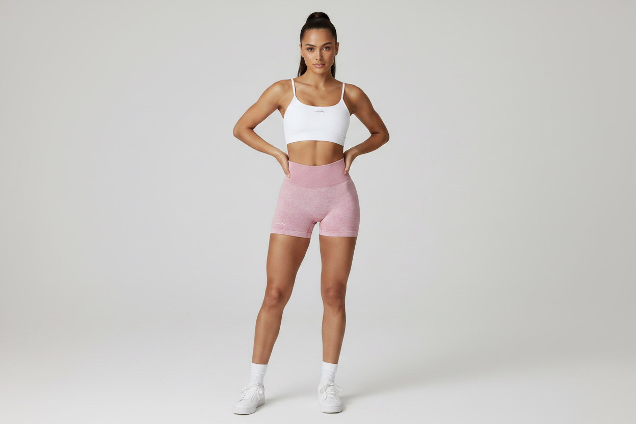 Studio - White Cami Top, Pink Shorts & White Sneakers