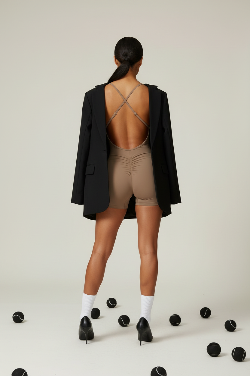 Activewear Romper With Lifted Look
