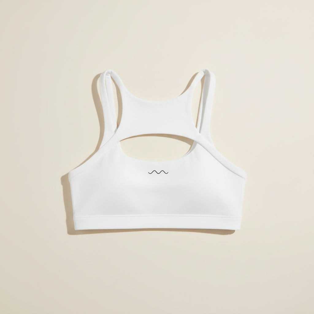 White Athletic Crop Top - Product Shot