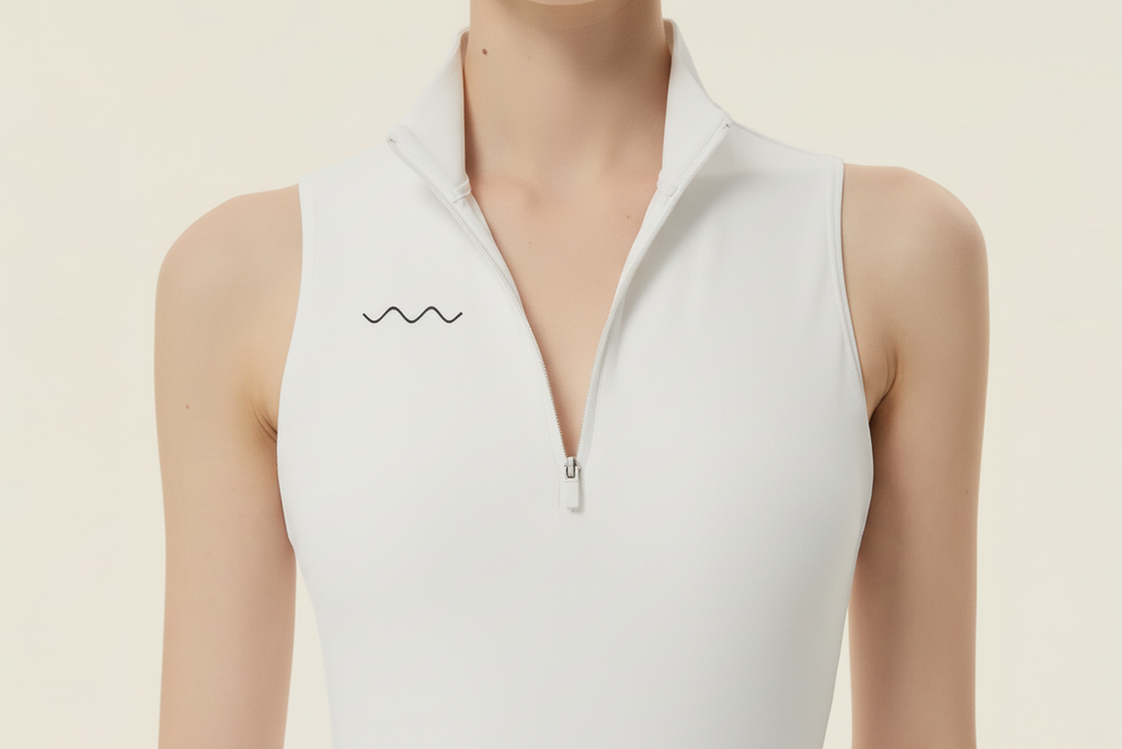 White dress zipper detail