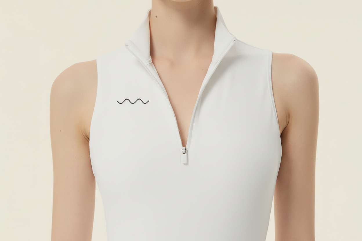 White dress zipper detail